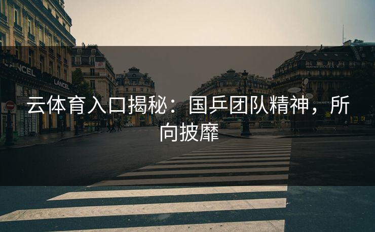 云体育入口揭秘：国乒团队精神，所向披靡