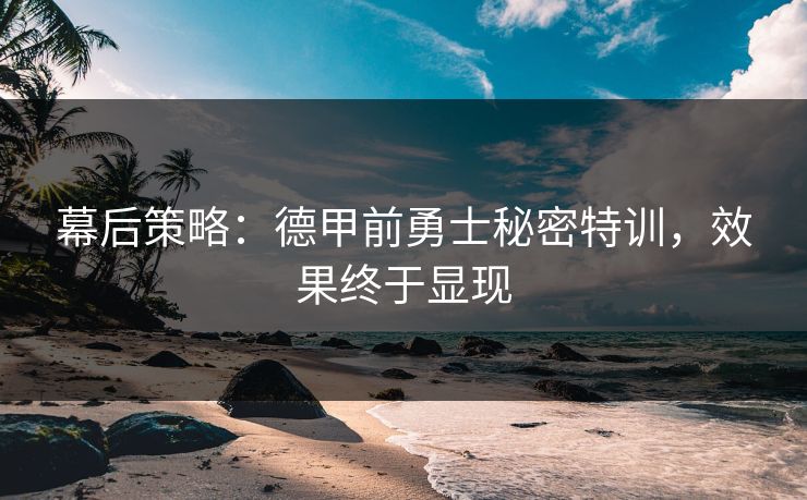 幕后策略：德甲前勇士秘密特训，效果终于显现  第1张