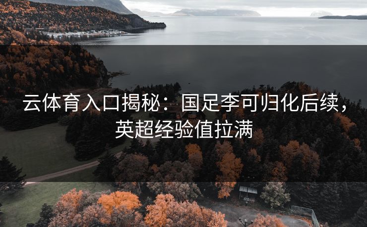 云体育入口揭秘：国足李可归化后续，英超经验值拉满  第1张