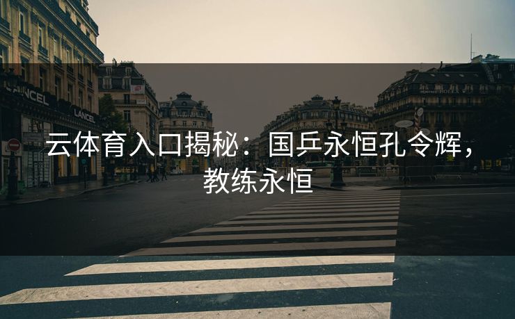 云体育入口揭秘：国乒永恒孔令辉，教练永恒  第1张